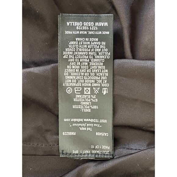 Ted Baker Orella Skirt Black Ribbon Floral Print Size 1 (or US size 4) - Picture 7 of 9